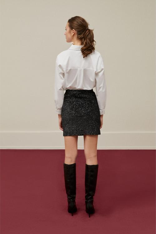  SİMLİ DRAPELİ A FORM MİNİ ETEK