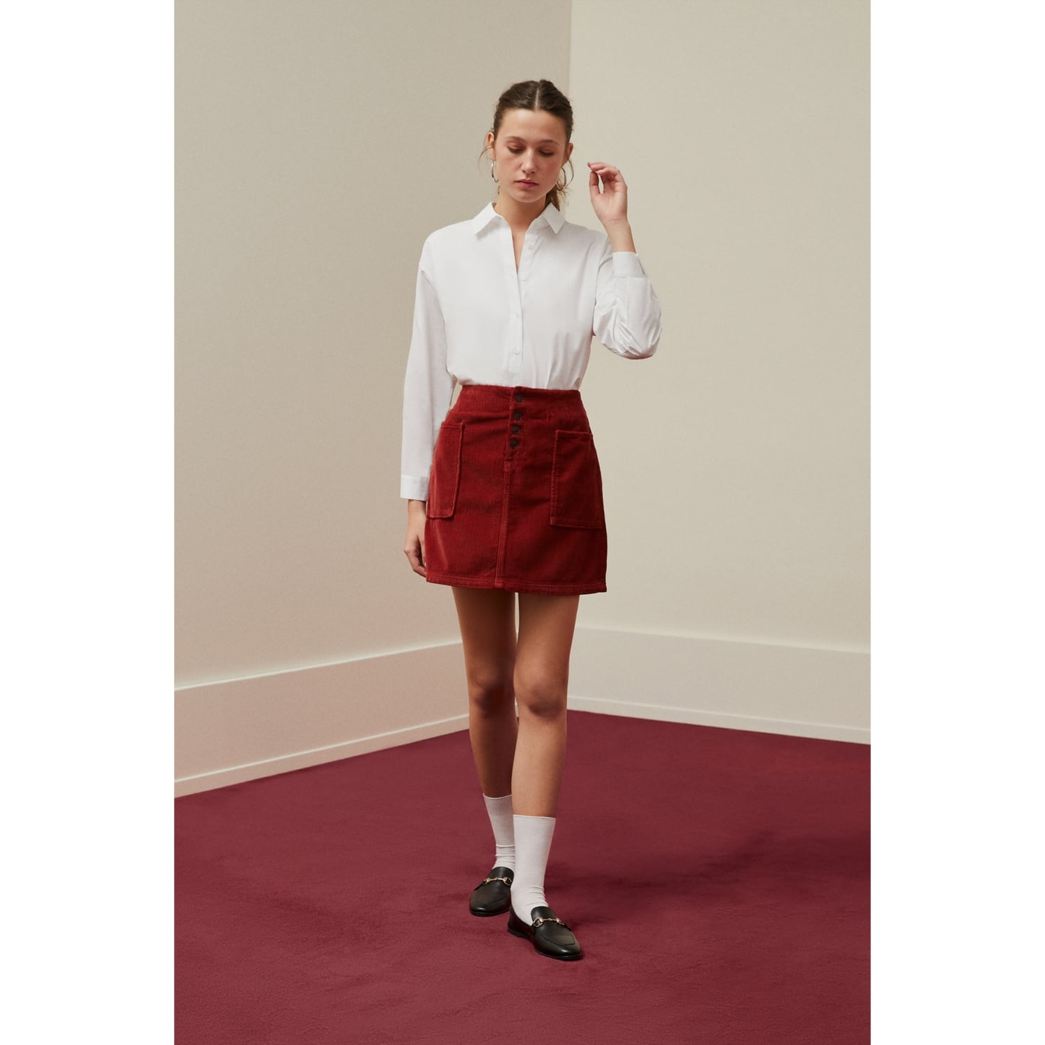 KADİFE DOKULU A KESİM MİNİ ETEK