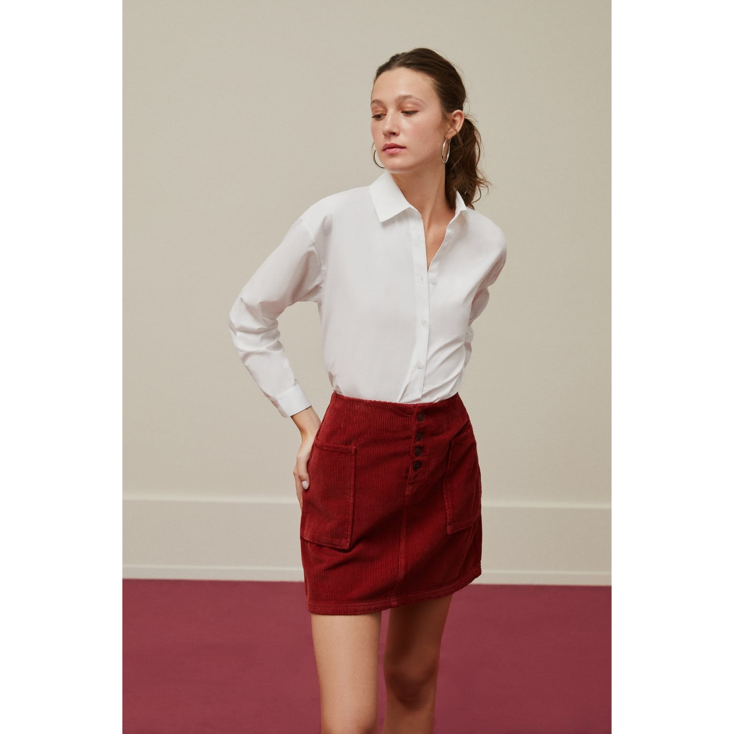 KADİFE DOKULU A KESİM MİNİ ETEK