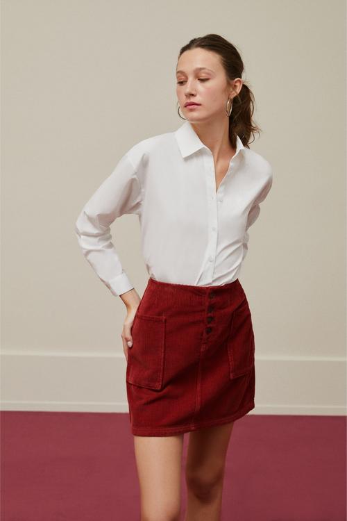  KADİFE DOKULU A KESİM MİNİ ETEK