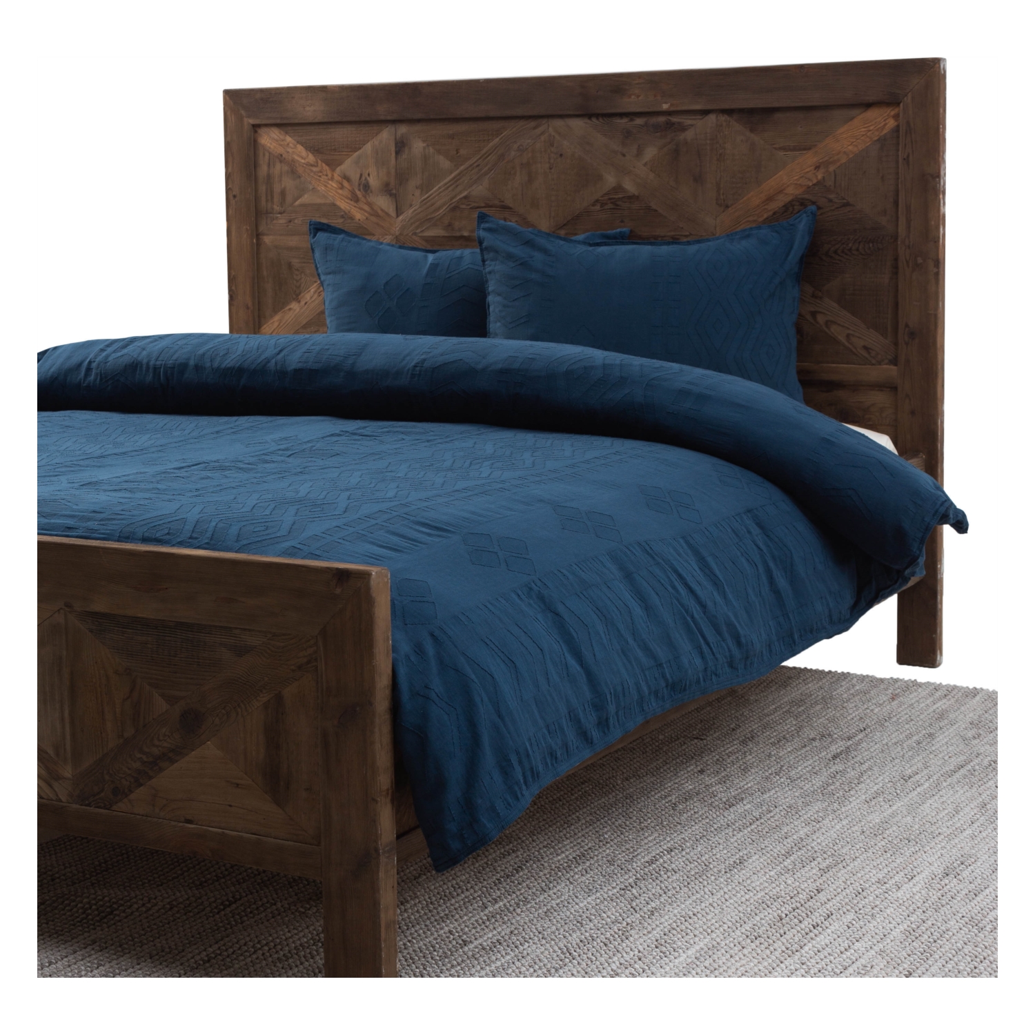 SOHO NEVRESİM SETİ ÇİFT KİŞİLİK LACİVERT 200X220