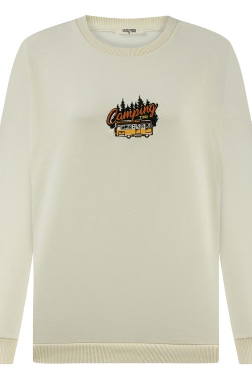  BASKILI BİSİKLET YAKA SWEATSHIRT