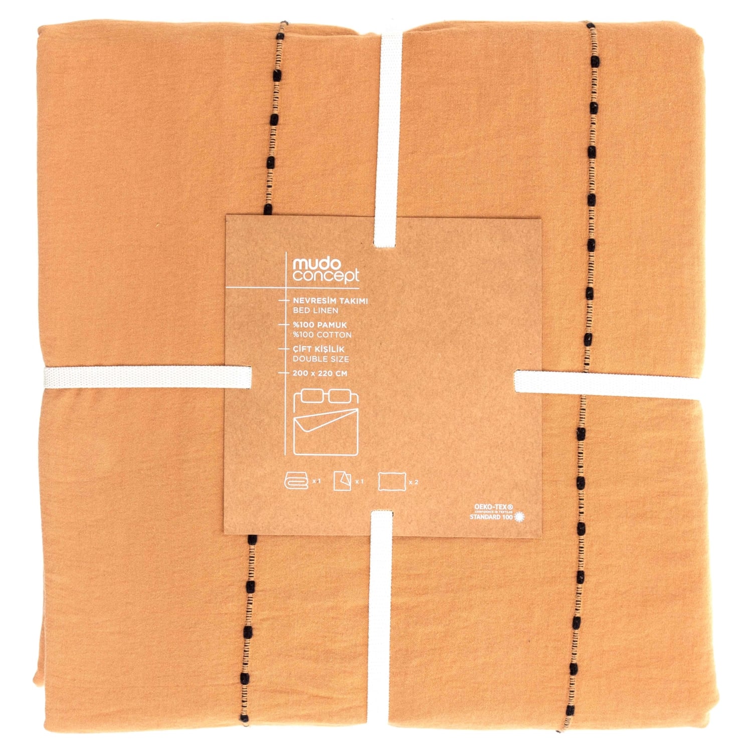 AXEL NEVRESİM TAKIMI ÇİFT KİŞİLİK KİREMİT 200X220