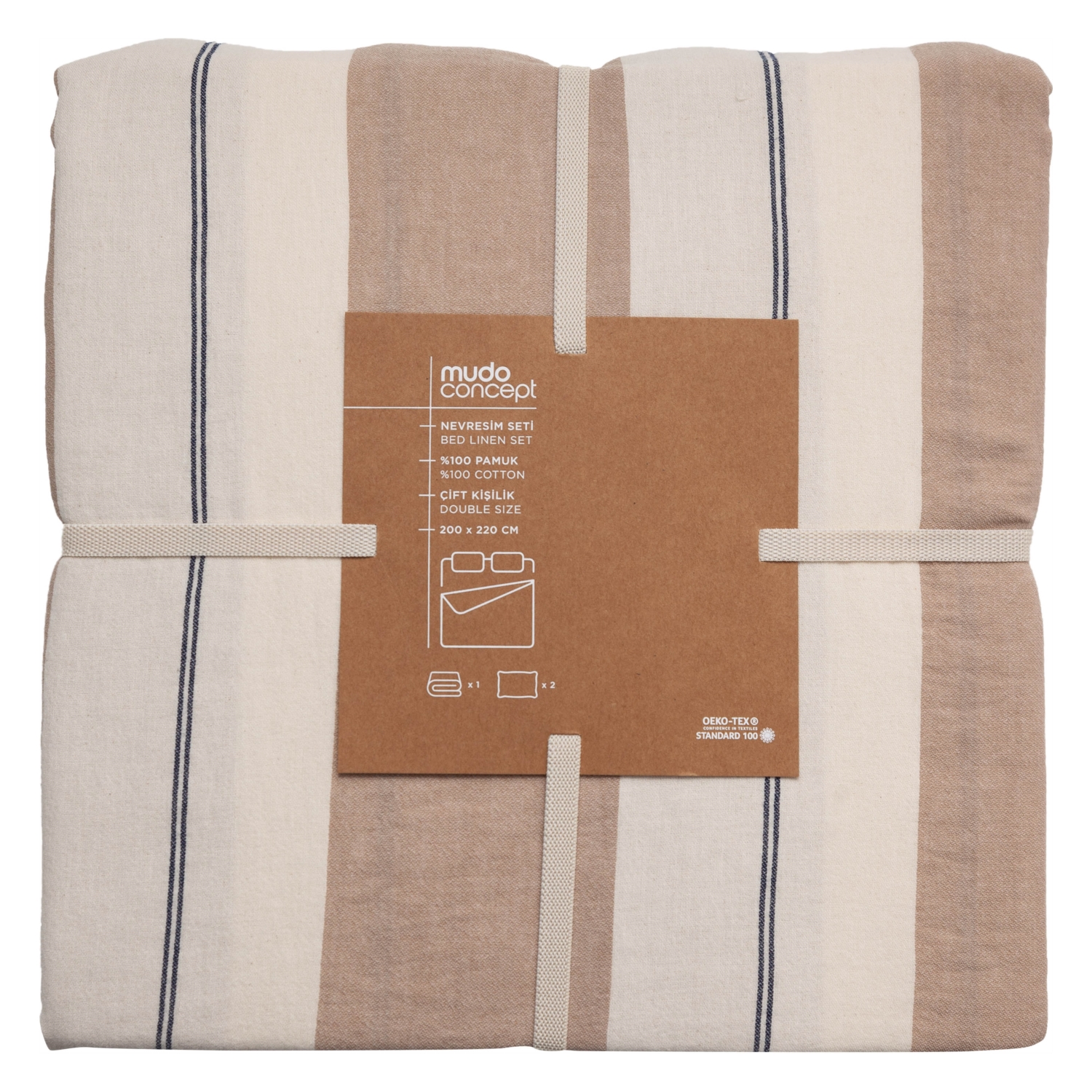 KADE NEVRESİM SETİ ÇİFT KİŞİLİK BEJ 200X220