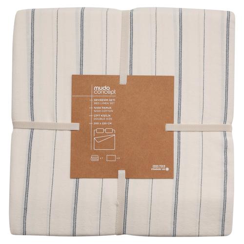  KADE NEVRESİM SETİ ÇİFT KİŞİLİK EKRU 200X220