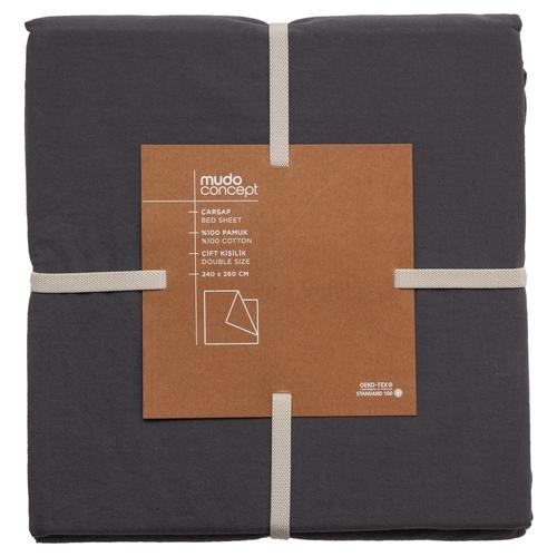 SOHO DÜZ ÇARŞAF ANTRASİT 240X260