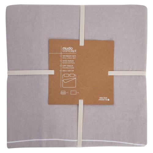  KADE NEVRESİM SETİ ÇİFT KİŞİLİK AÇIK GRİ 200X220