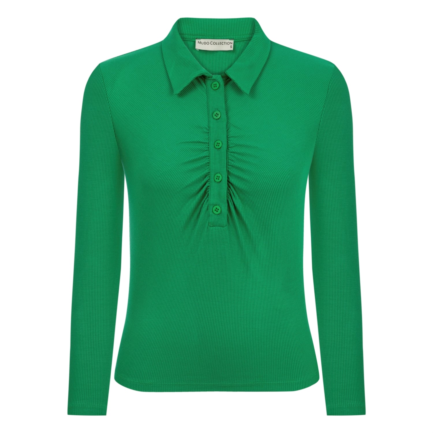 BÜZGÜLÜ POLO YAKA BLUZ