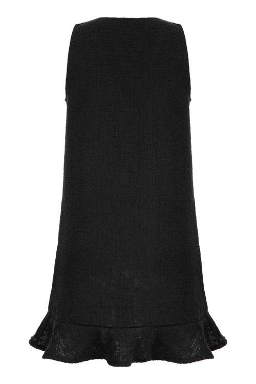  FIRFIRLI KOLSUZ A FORM MİNİ ELBİSE