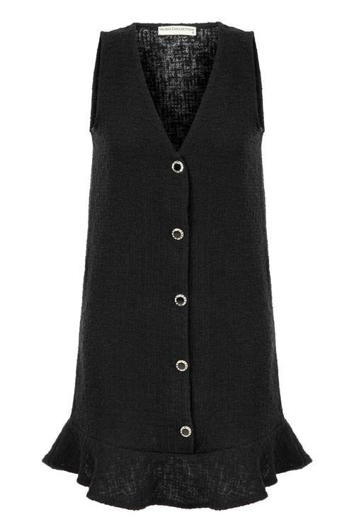  FIRFIRLI KOLSUZ A FORM MİNİ ELBİSE