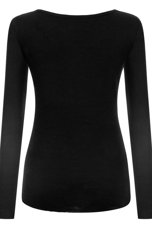  V YAKA UZUN KOLLU BASIC T-SHIRT