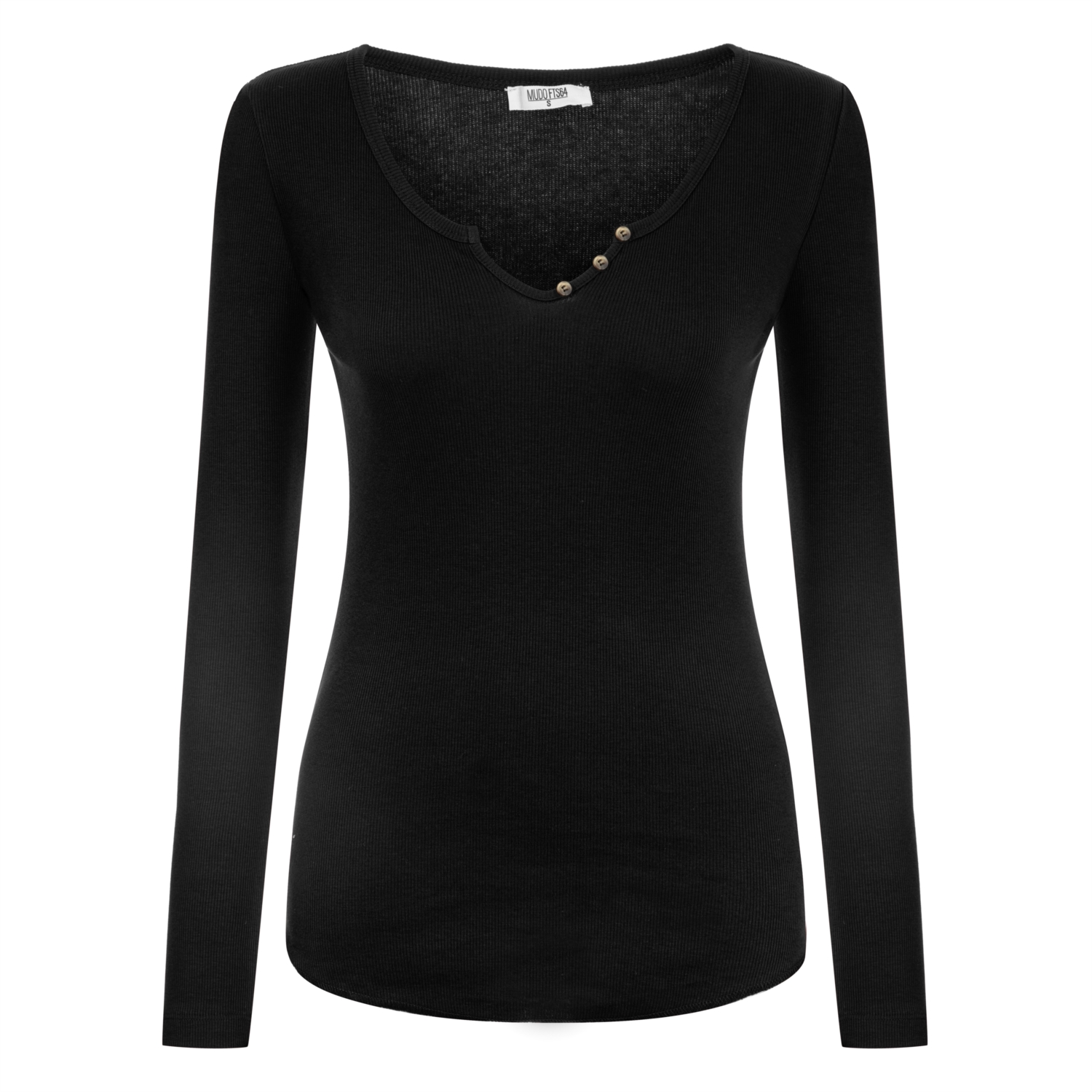 V YAKA UZUN KOLLU BASIC T-SHIRT