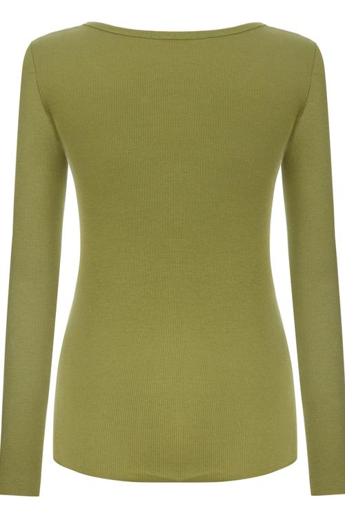  V YAKA UZUN KOLLU BASIC T-SHIRT