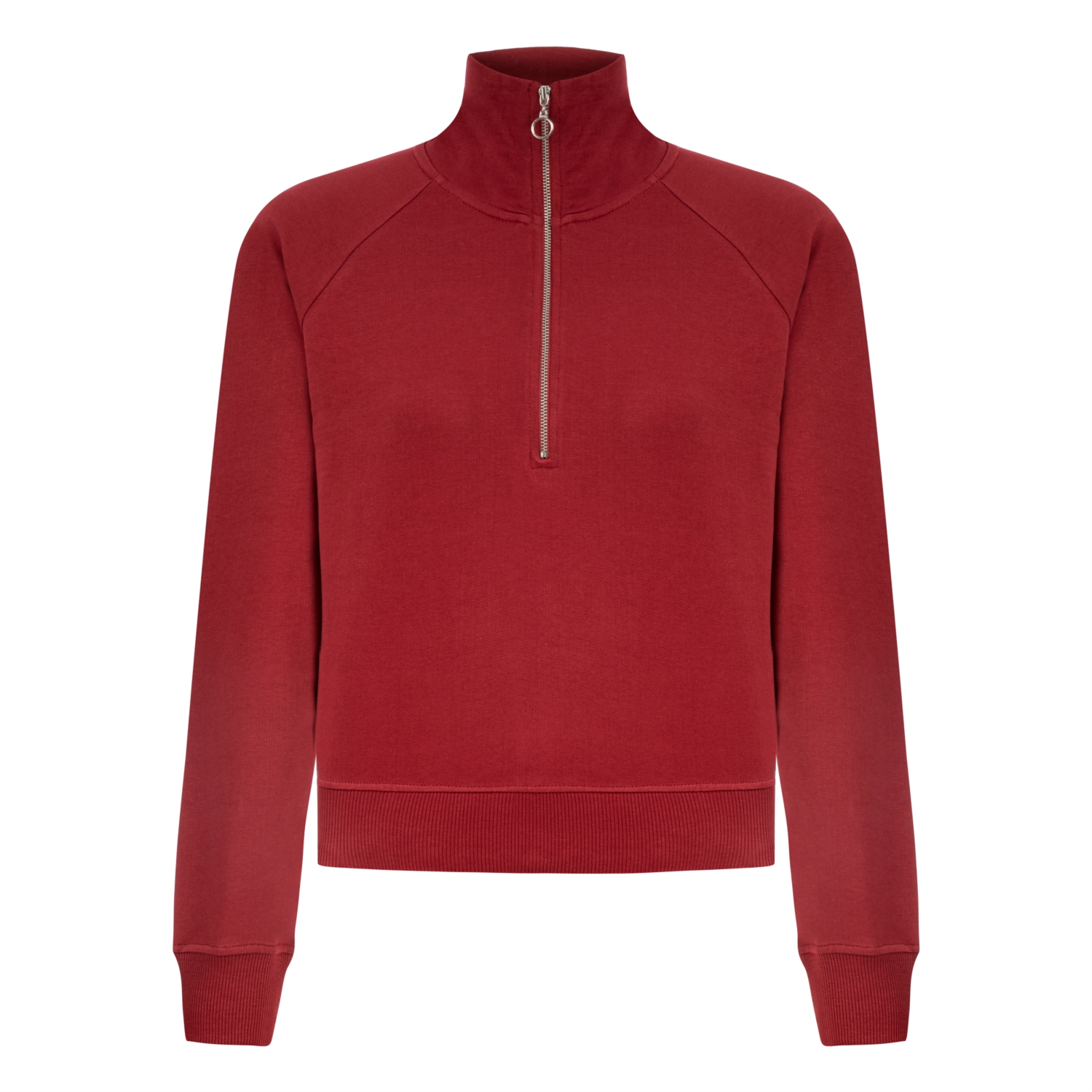 DİK YAKA FERMUARLI SWEATSHIRT