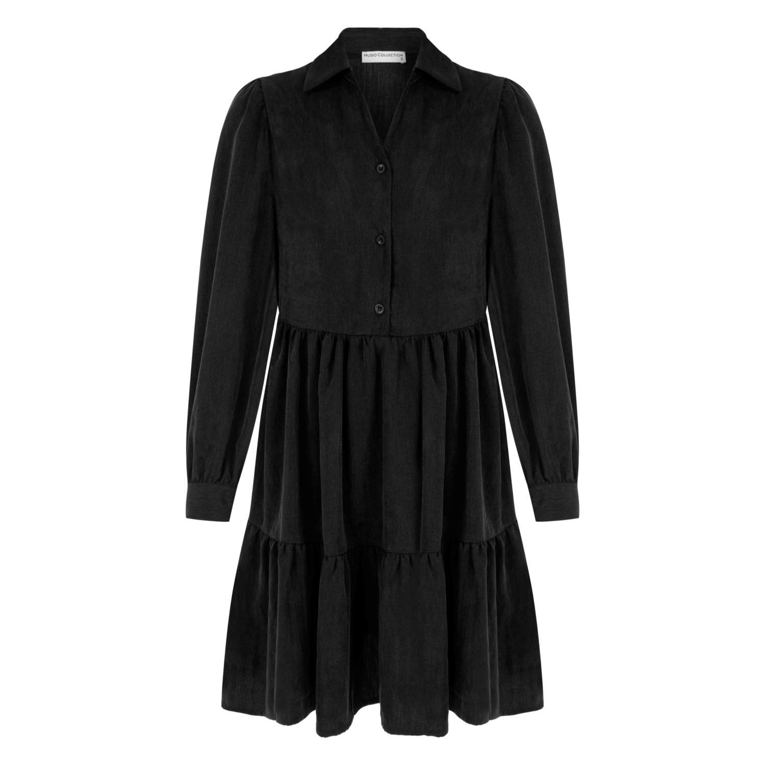 LİYOSEL KARIŞIMLI MİNİ GÖMLEK ELBİSE