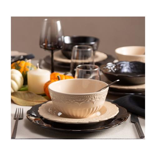  ALBERTA YEMEK TABAĞI 20 CM  - KREM