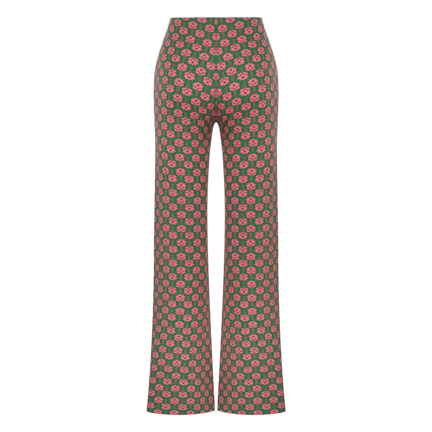 ÇİÇEK DESENLİ FLARE KESİM PANTOLON