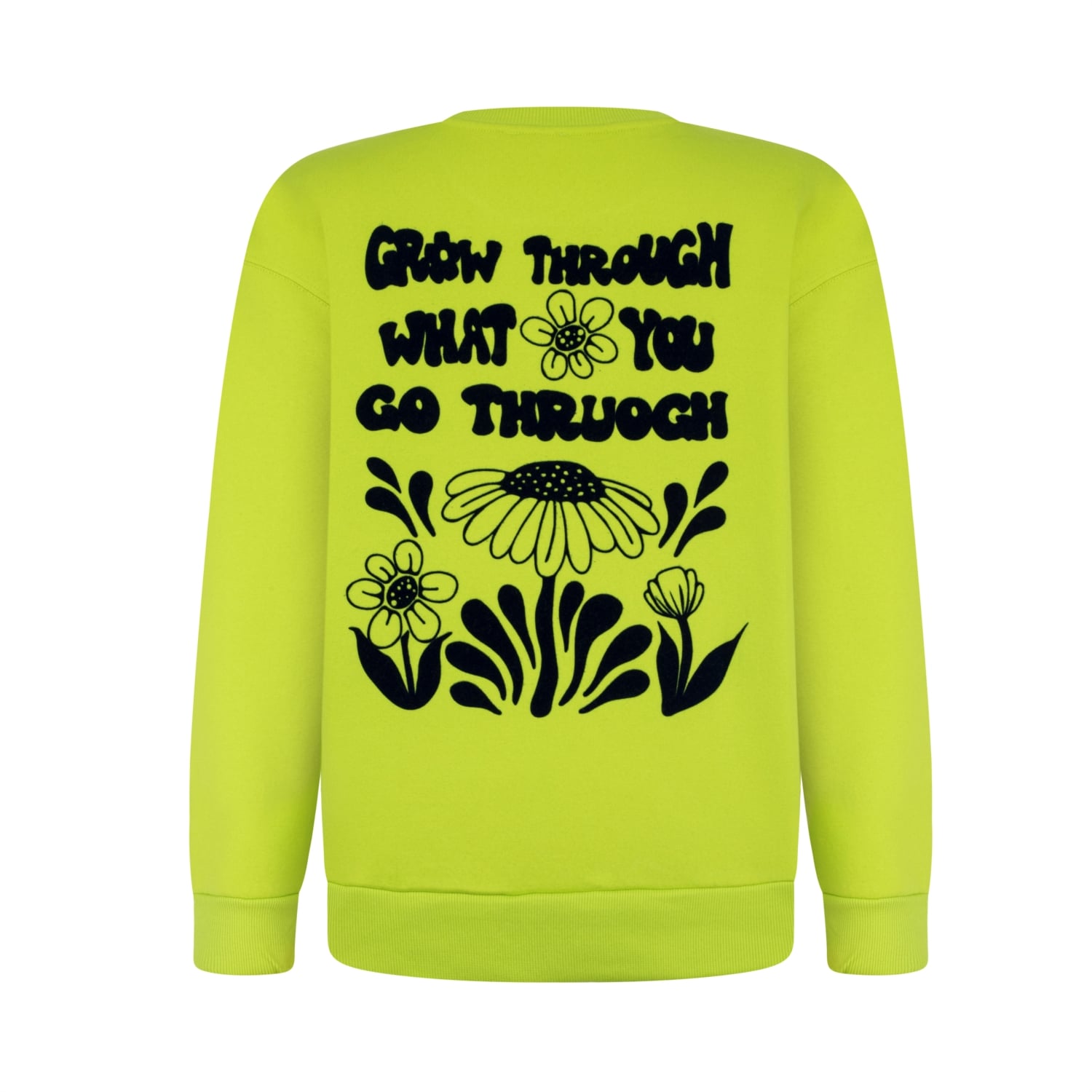 ÇİÇEK NAKIŞLI BİSİKLET YAKA SWEATSHIRT