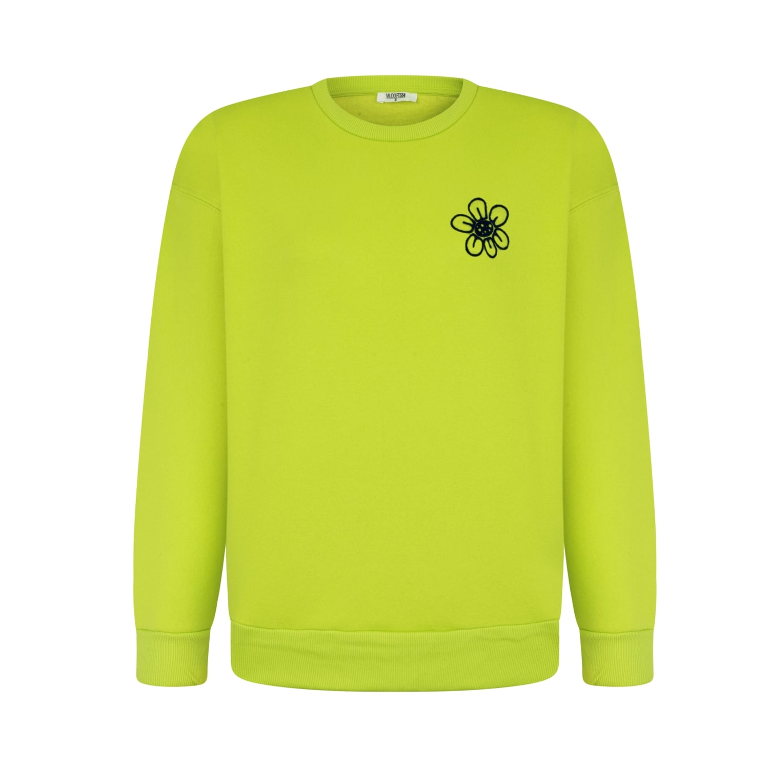 ÇİÇEK NAKIŞLI BİSİKLET YAKA SWEATSHIRT