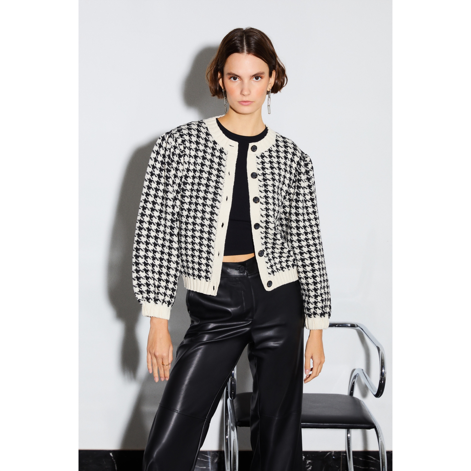 KAZAYAĞI DESENLİ TRİKO CEKET