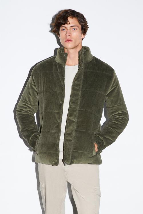  KADİFE DOKULU DİK YAKA ŞİŞME MONT