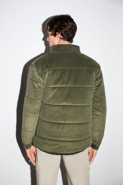  KADİFE DOKULU DİK YAKA ŞİŞME MONT