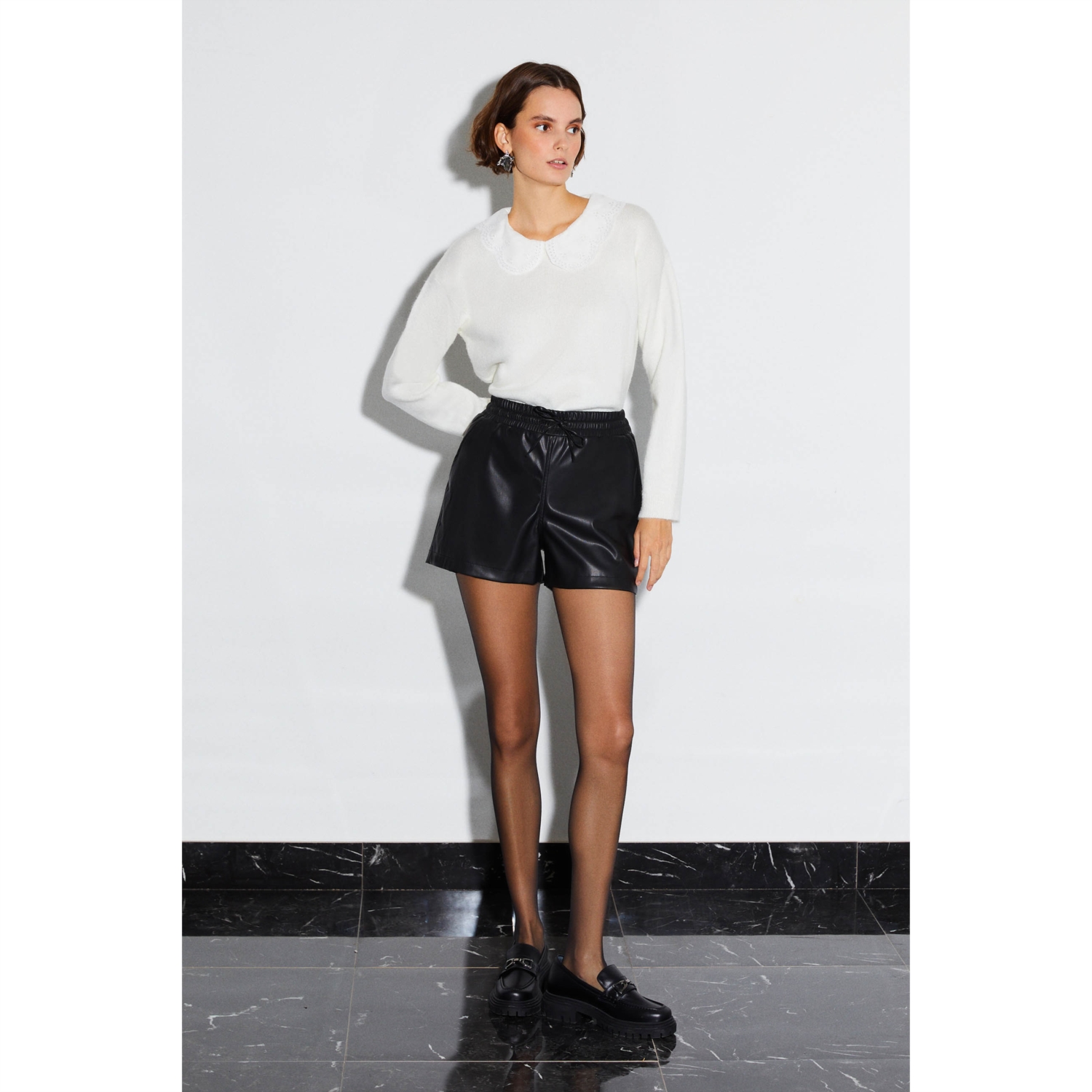 FİSTO İŞLEMELİ BEBE YAKA TRİKO KAZAK