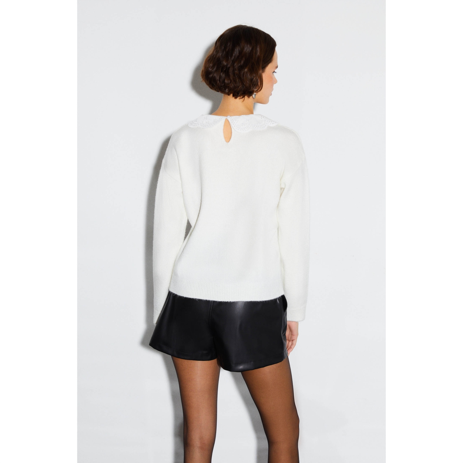 FİSTO İŞLEMELİ BEBE YAKA TRİKO KAZAK