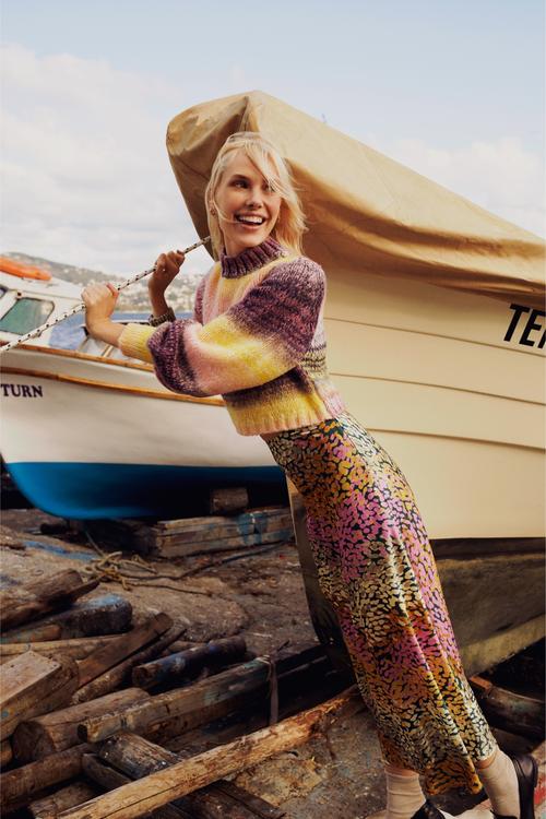  SOYUT DESENLİ A FORM MİDİ ETEK