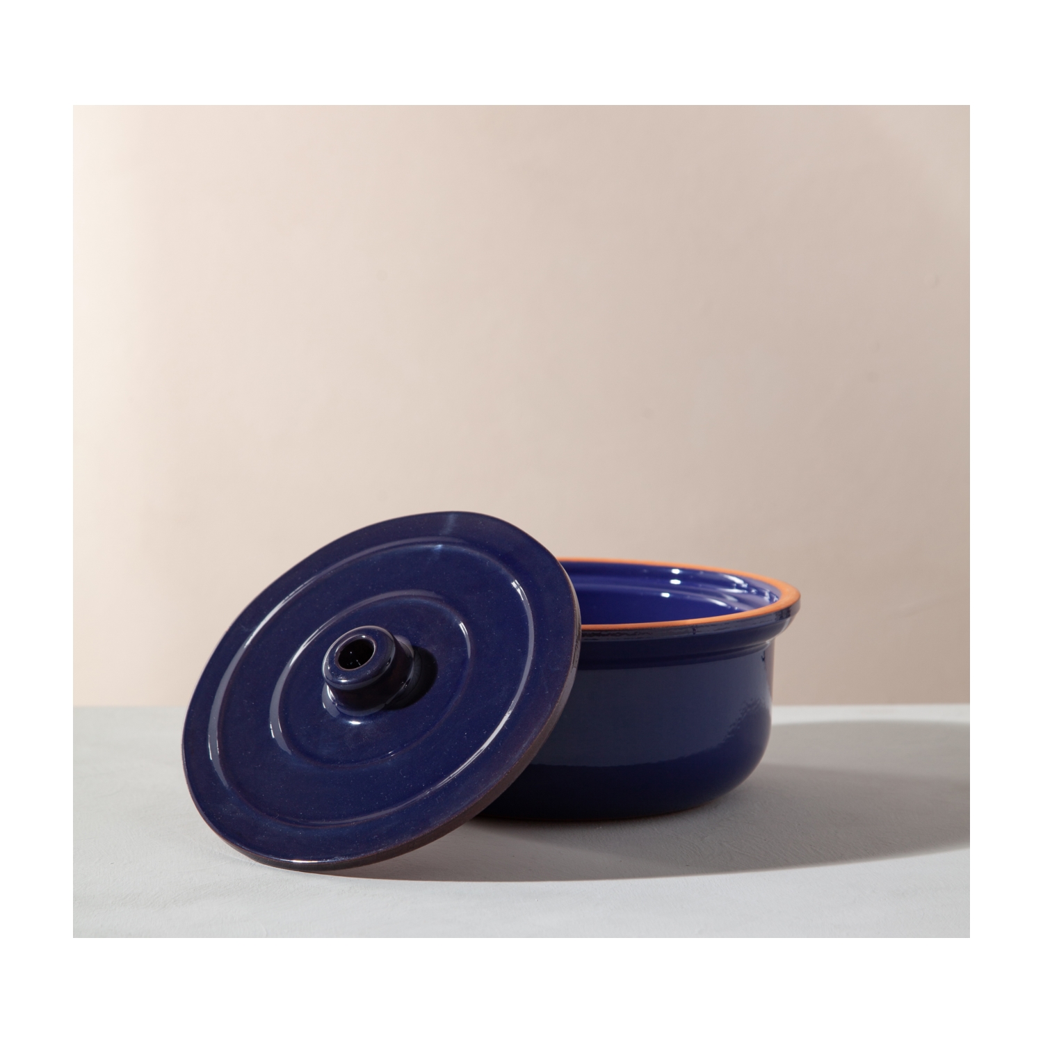 NATURAL BÜYÜK GÜVEÇ TENCERE 2,5L LACİVERT