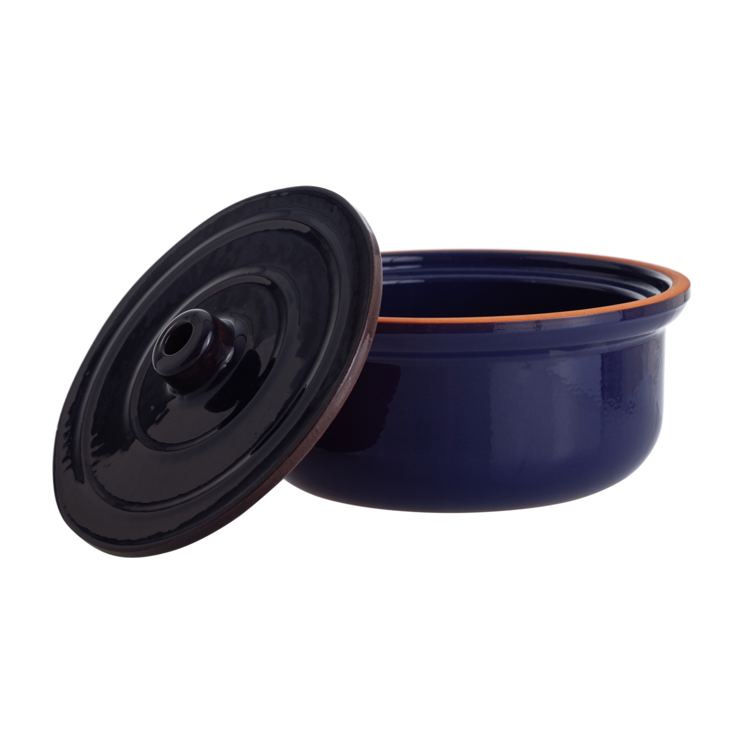 NATURAL BÜYÜK GÜVEÇ TENCERE 2,5L LACİVERT