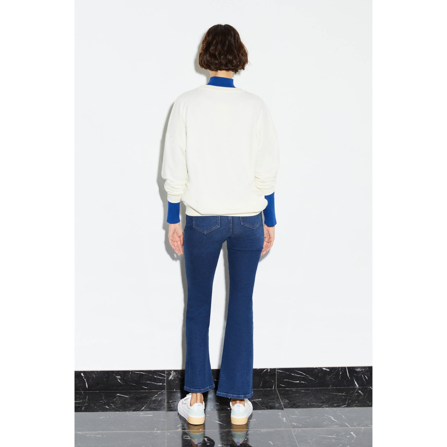 BASKILI BİSİKLET YAKA SWEATSHIRT