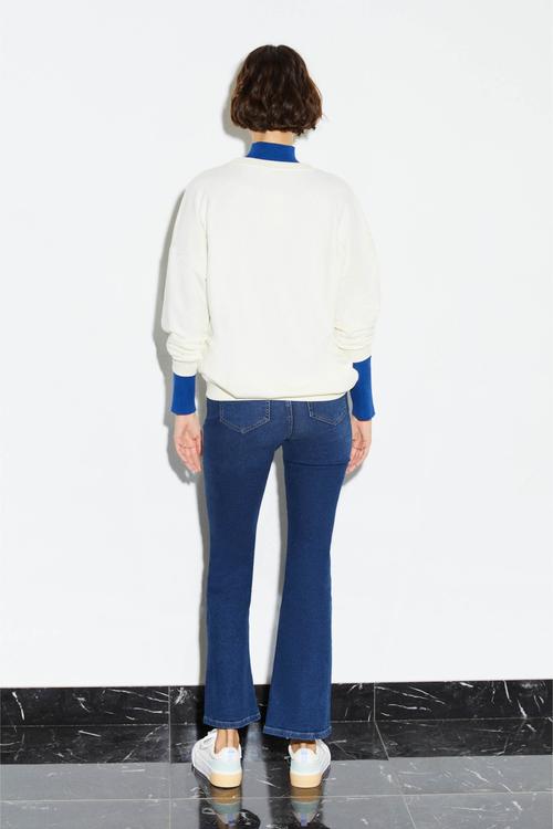  BASKILI BİSİKLET YAKA SWEATSHIRT