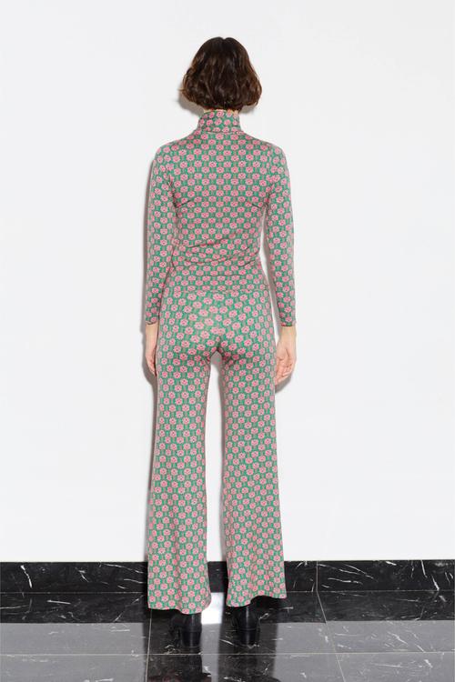  ÇİÇEK DESENLİ FLARE KESİM PANTOLON