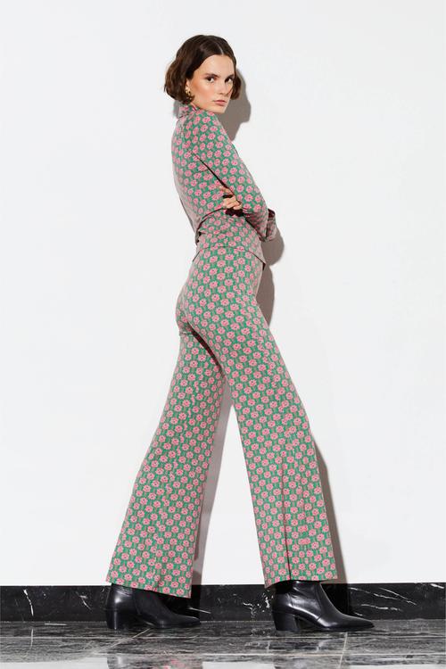  ÇİÇEK DESENLİ FLARE KESİM PANTOLON