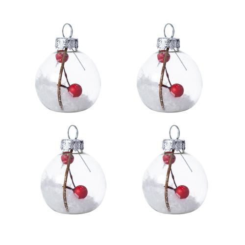  RED GRAINY 4'LÜ AĞAÇ SÜS SETİ 4CM