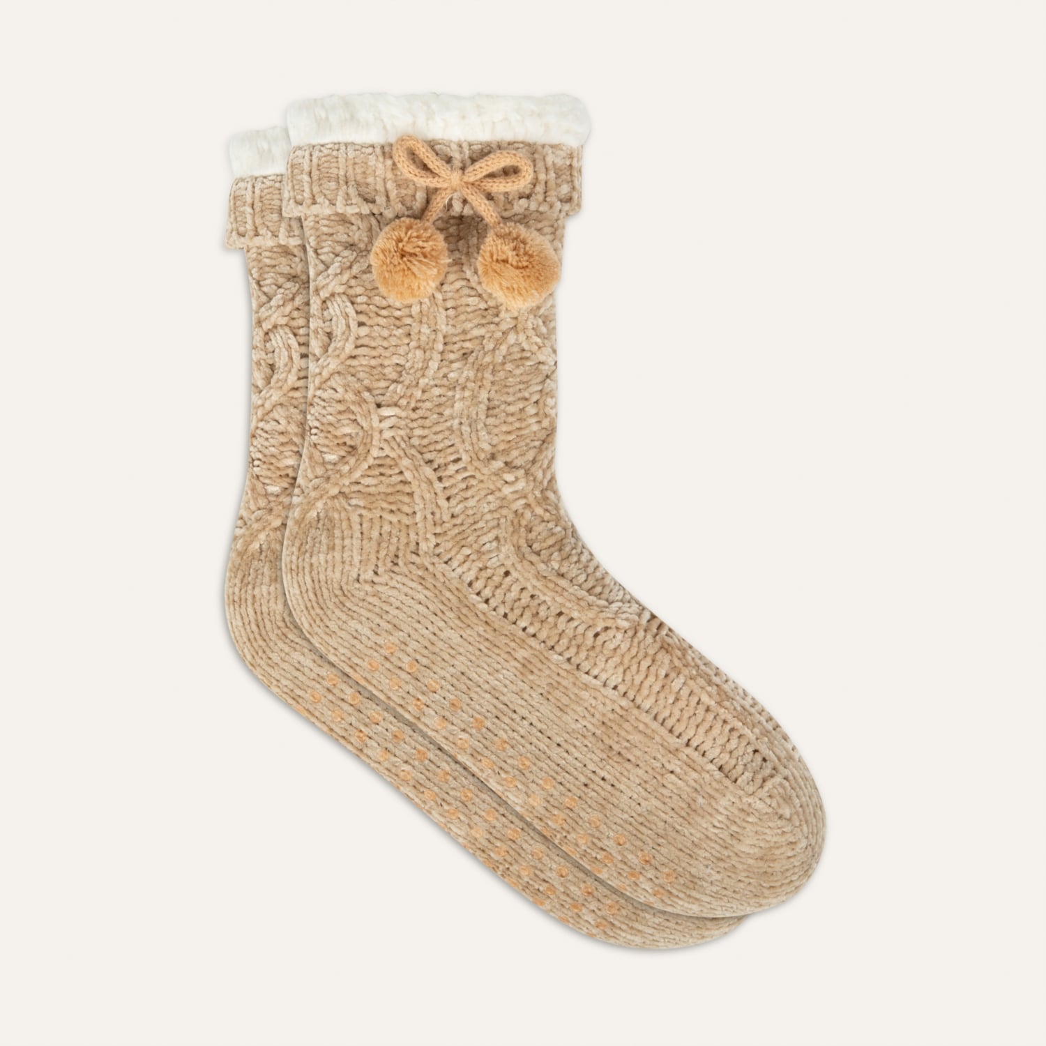 SAÇ ÖRGÜLÜ PONPONLU SOKET ÇORAP