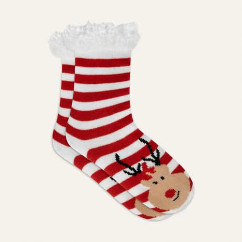  ÇİZGİLİ YILBAŞI TEMALI SOKET ÇORAP