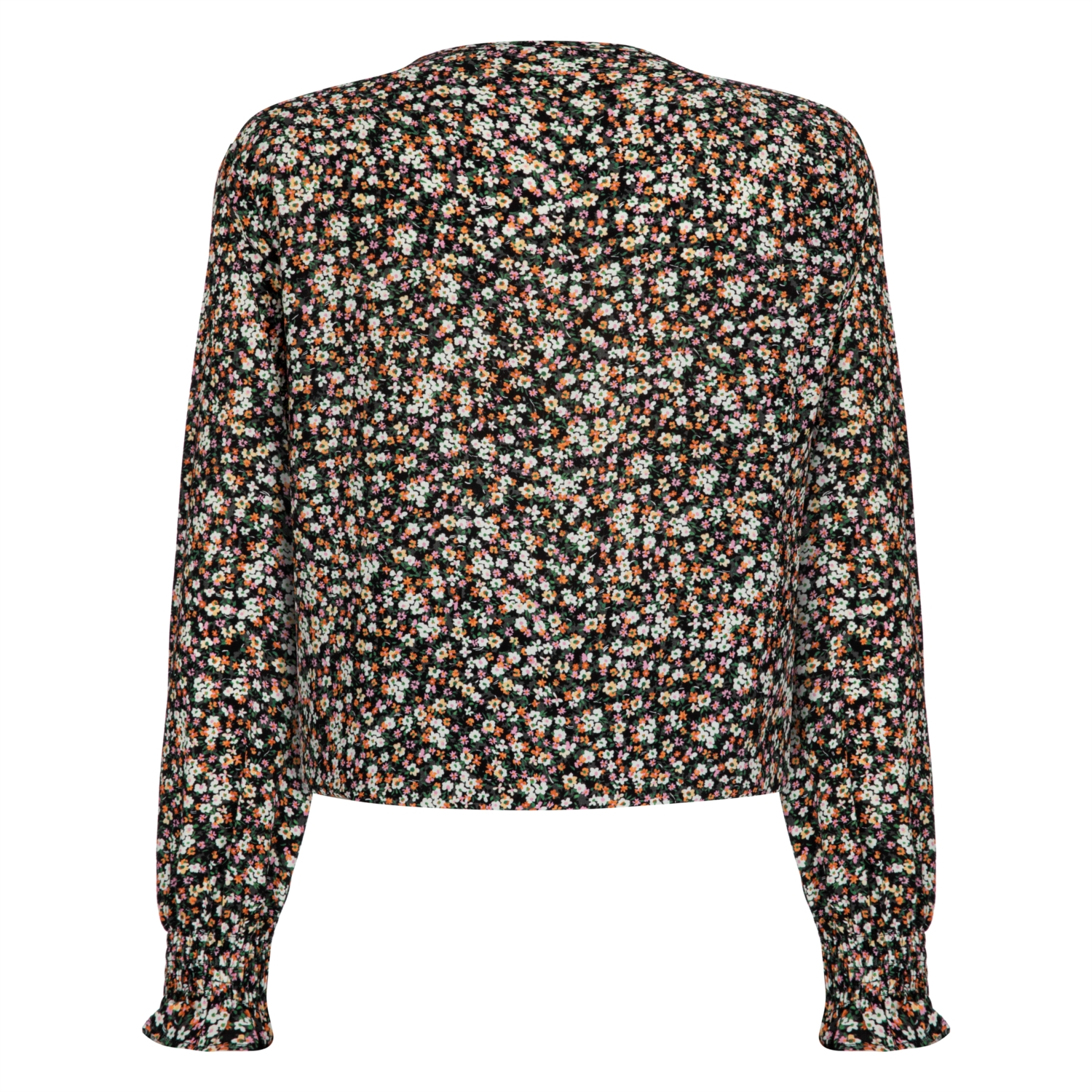 ÇİÇEK DESENLİ DÜĞMELİ BLUZ