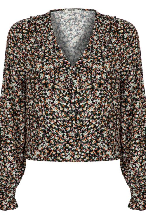  ÇİÇEK DESENLİ DÜĞMELİ BLUZ