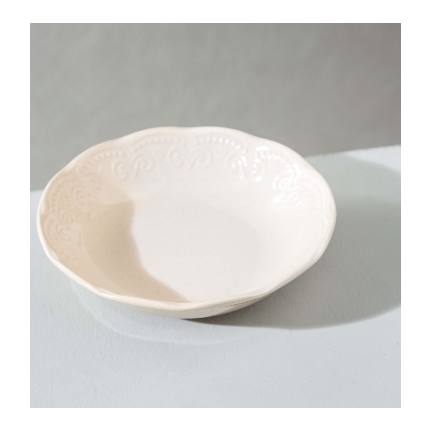 ALBERTA YEMEK TABAĞI 20 CM  - KREM