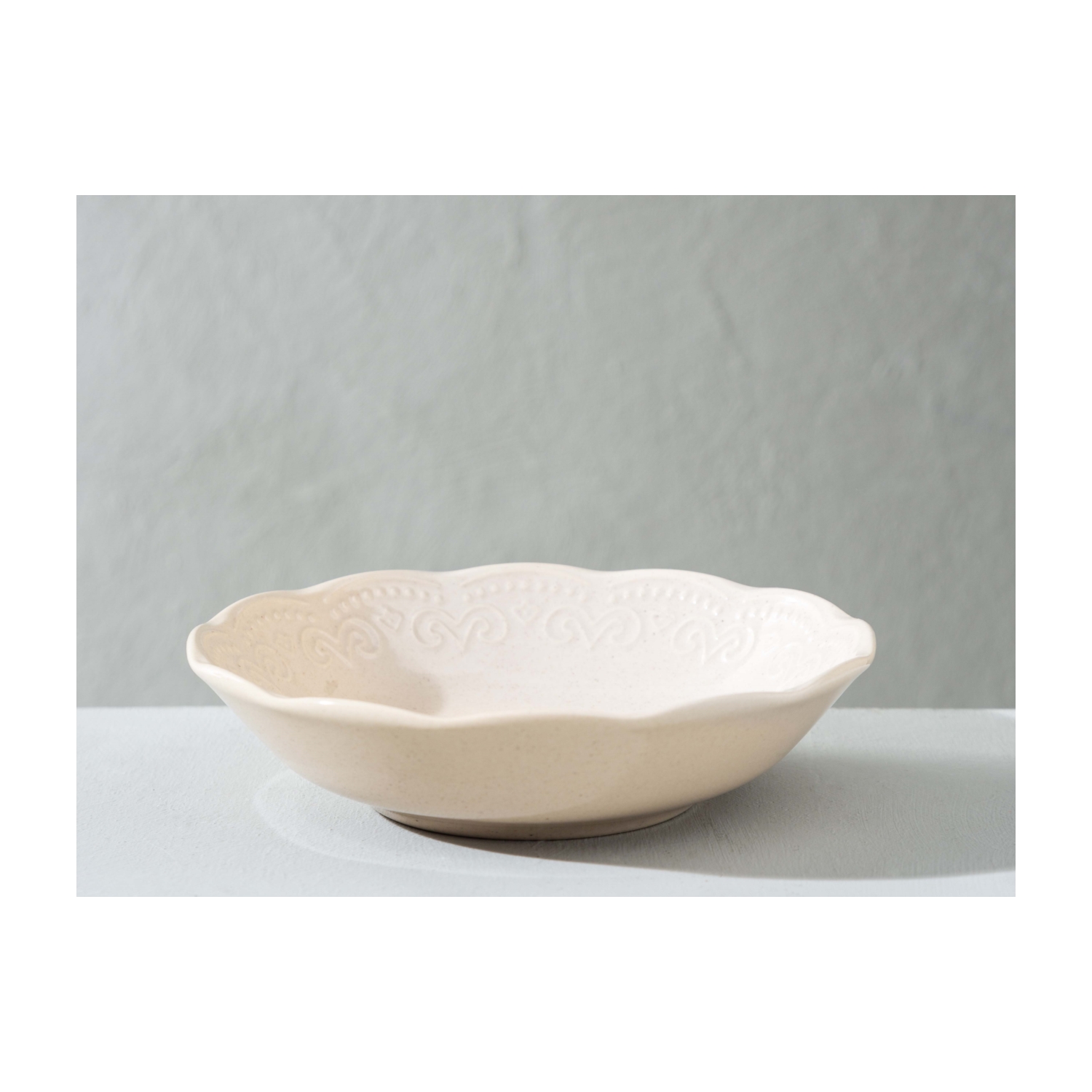 ALBERTA YEMEK TABAĞI 20 CM  - KREM