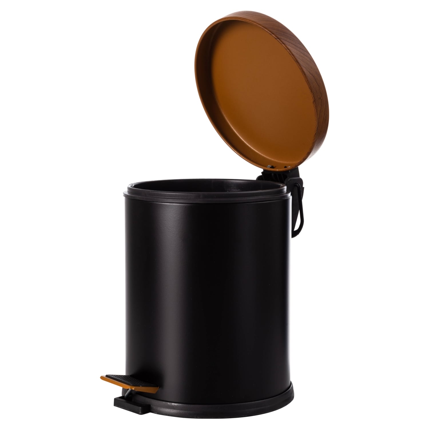 5LT PEDALLI AHŞAP KAPAKLI ÇÖP KOVASI SİYAH