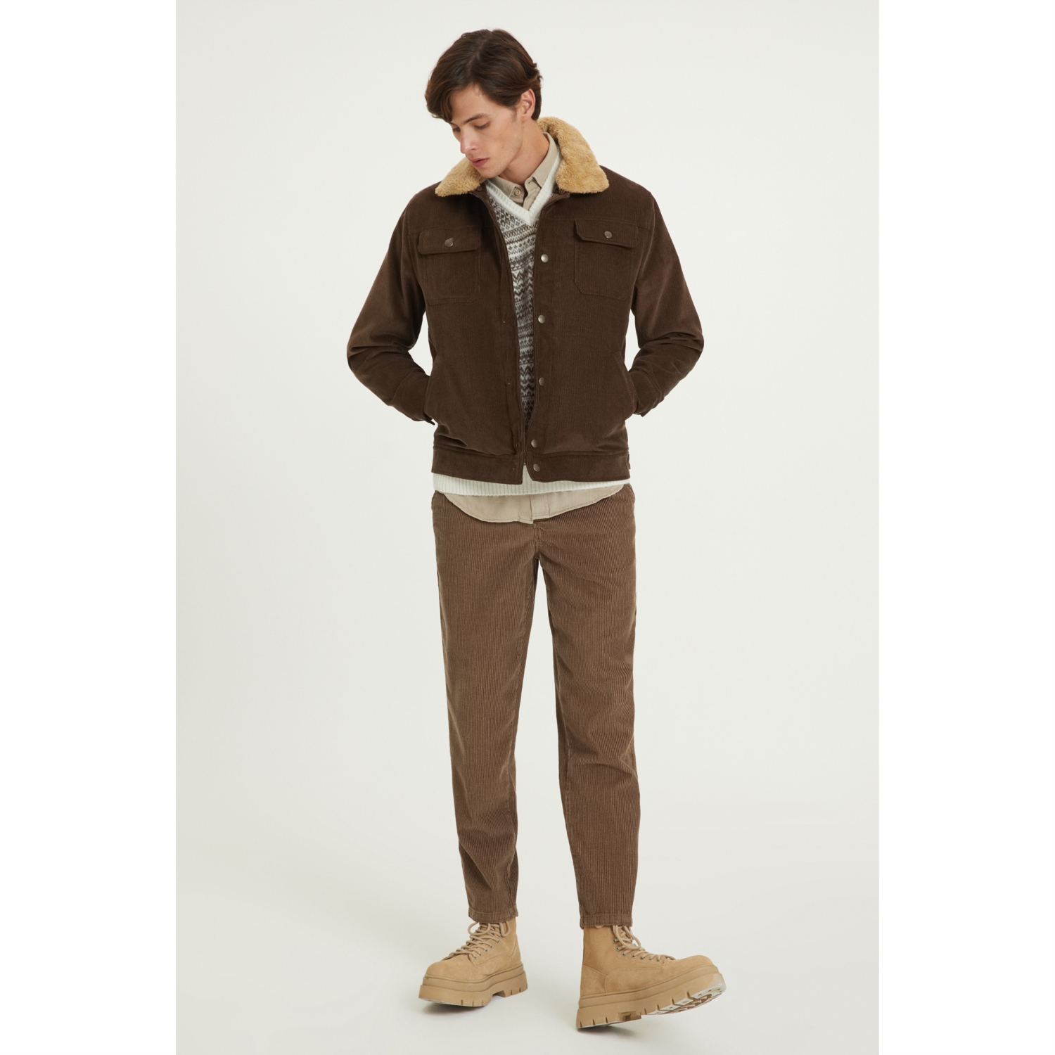 KADİFE DOKULU TRUCKER CEKET