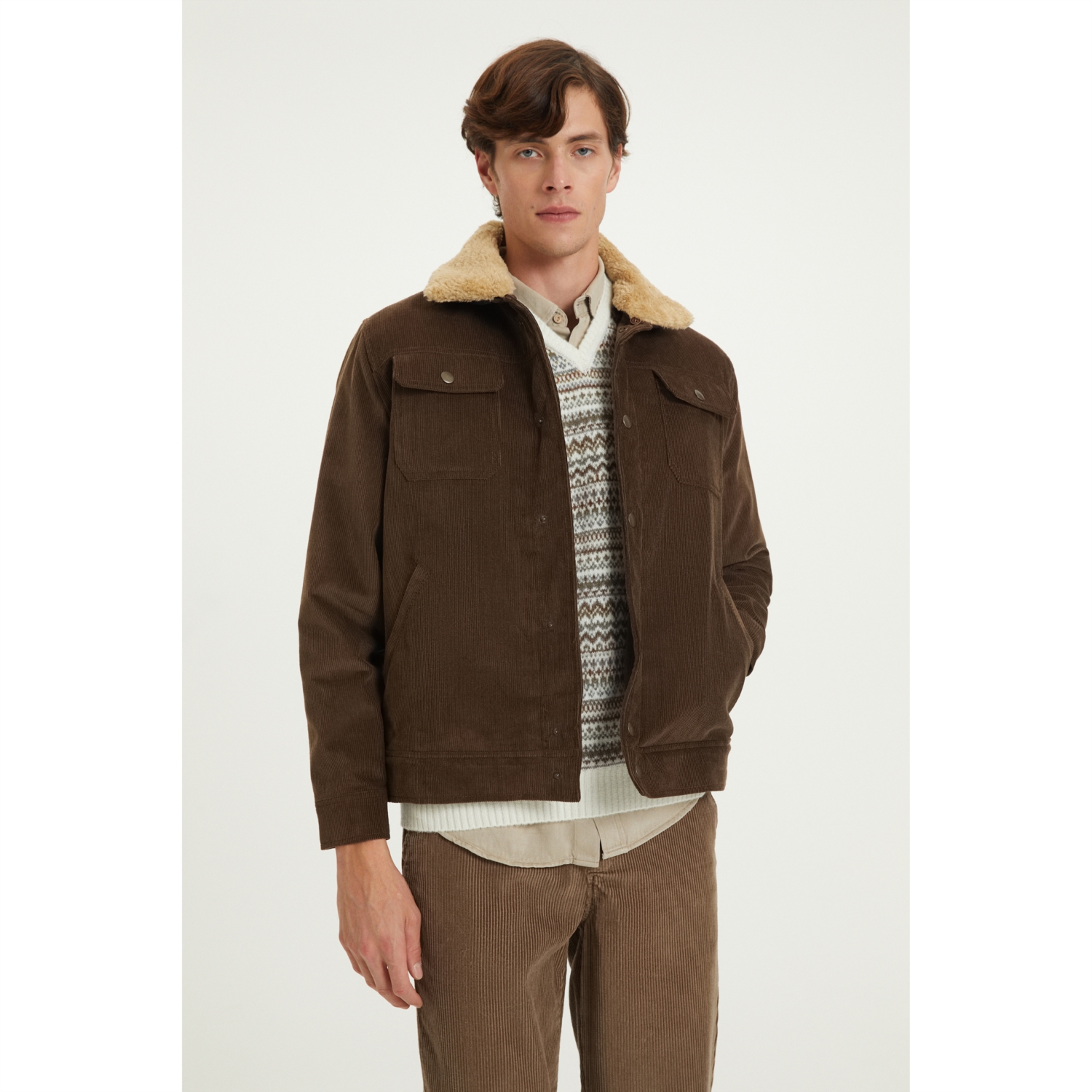 KADİFE DOKULU TRUCKER CEKET