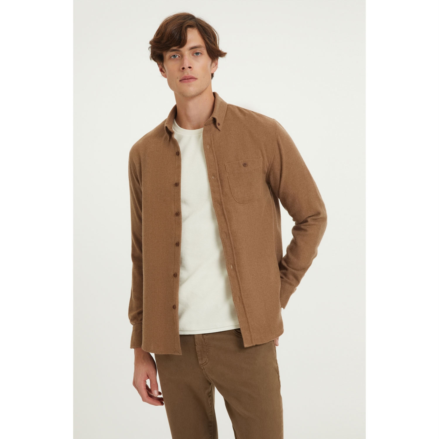 YÜN KARIŞIMLI REGULAR FIT GÖMLEK