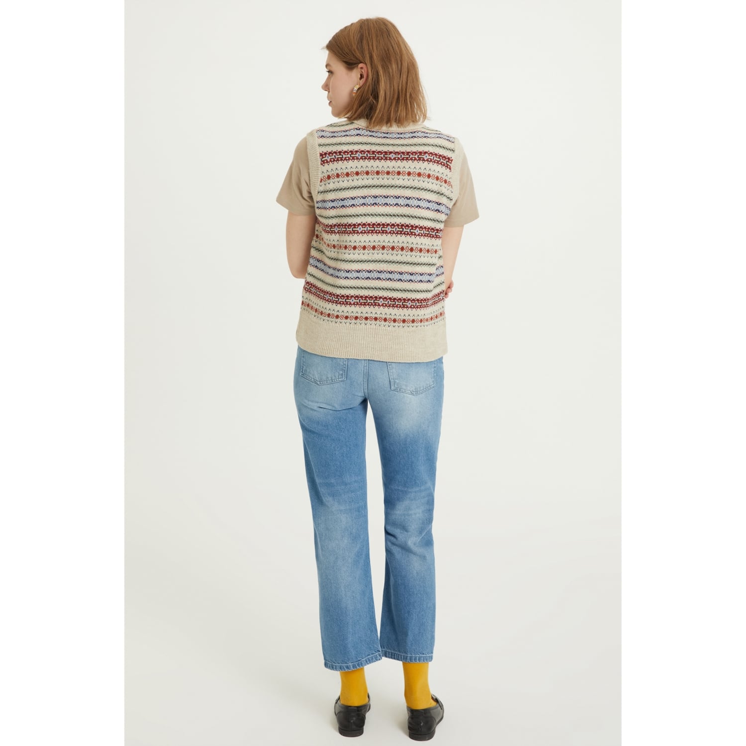 JAKARLI ETNİK V YAKA TRİKO SÜVETER