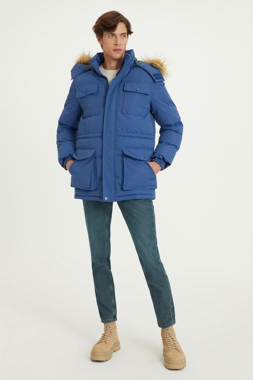 ÇIKARILABİLİR KAPÜŞONLU KALIN MONT