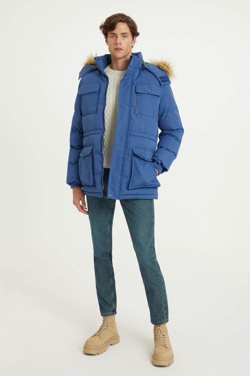 ÇIKARILABİLİR KAPÜŞONLU KALIN MONT