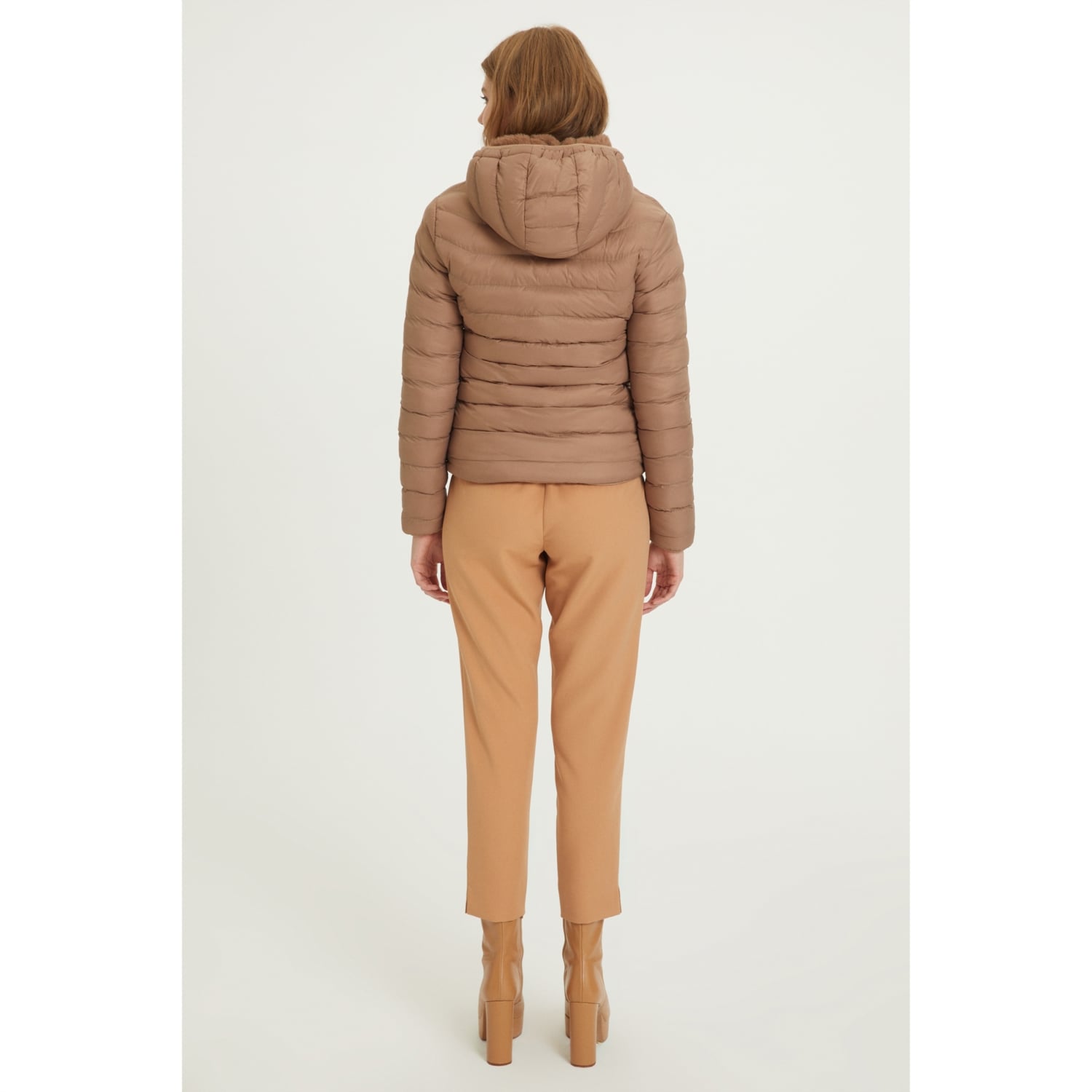 PELUŞ ÇİFT TARAFLI KAPİTONELİ MONT